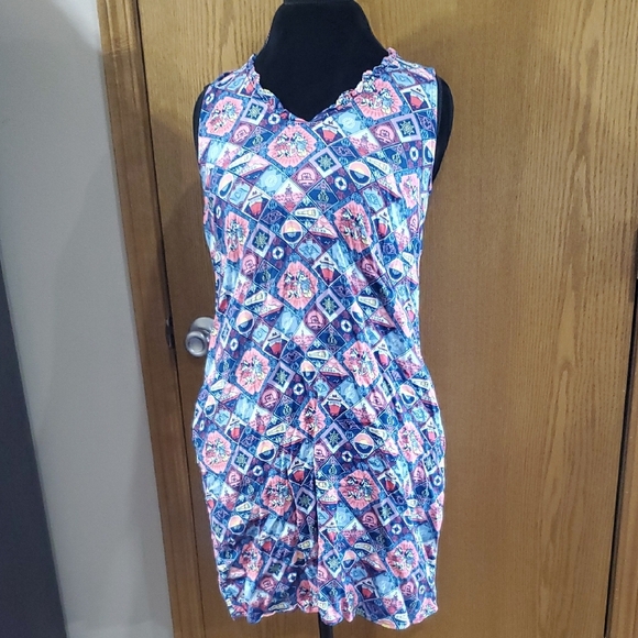 Disney Cruise Blue and Pink Halter Mickey Minnie Sundress - Picture 1 of 7